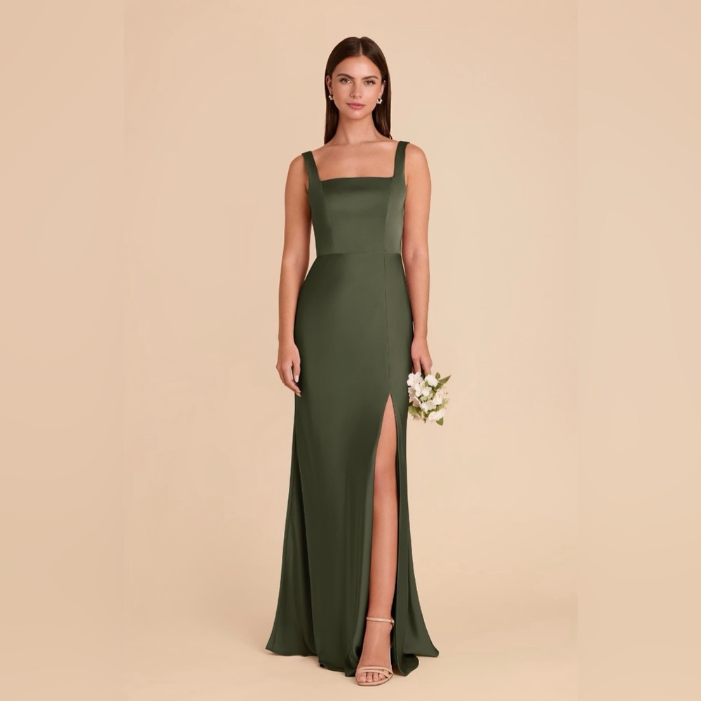 Alex Convertible Dress Matte Satin - Olive